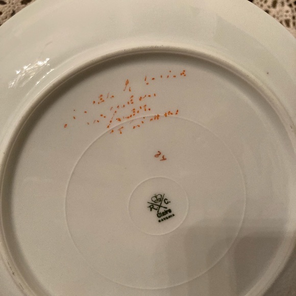 Pink Rose Floral Detail Plate - Bavaria, Vintage - Picture 11 of 14